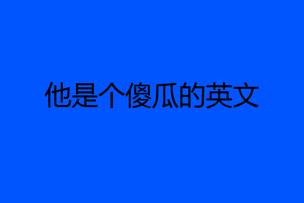 他是个傻瓜的英文