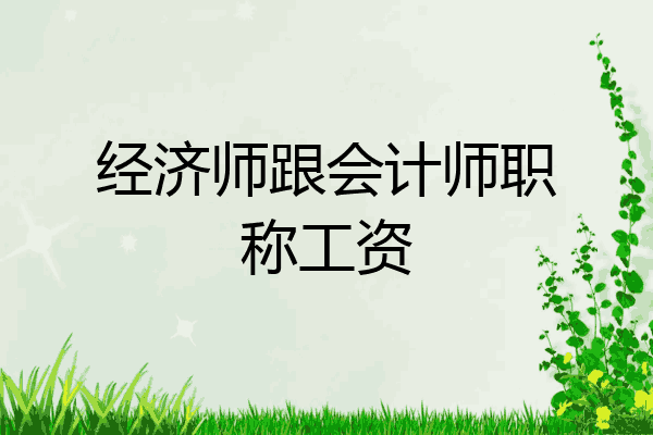 经济师跟会计师职称工资