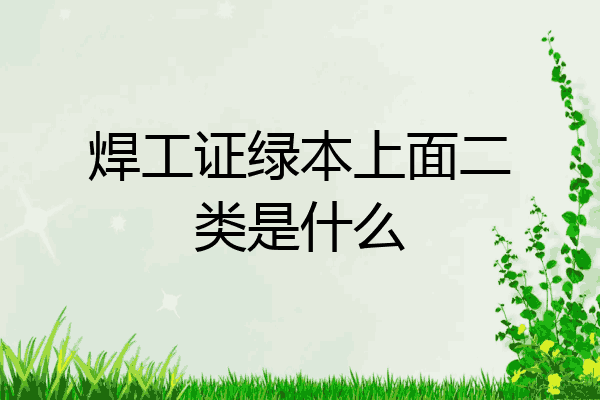 焊工证绿本上面二类是什么