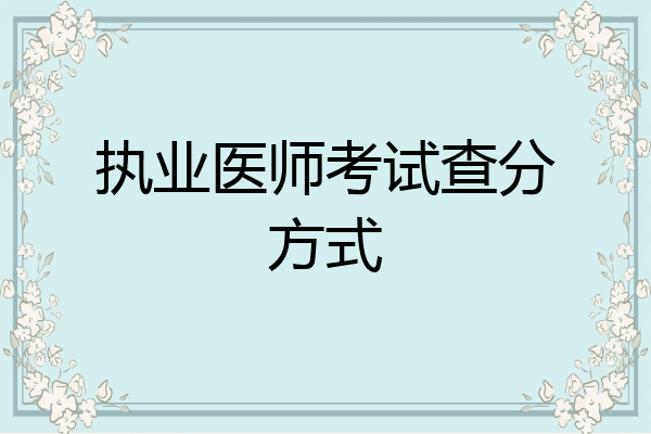 执业医师考试查分方式