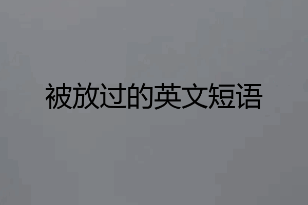 被放过的英文短语
