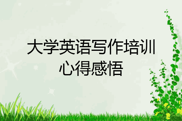 大学英语写作培训心得感悟