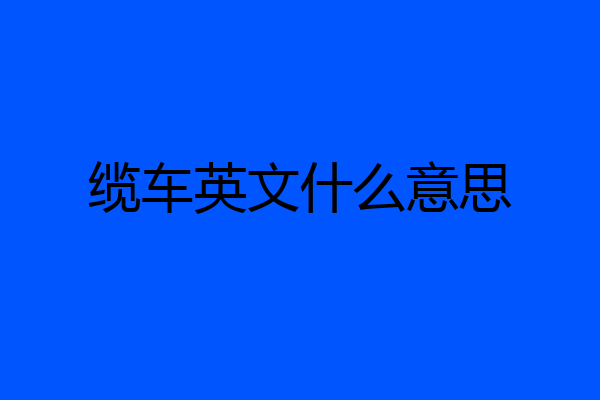 缆车英文什么意思