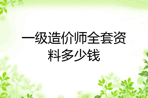 一级造价师全套资料多少钱