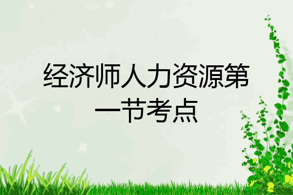 经济师人力资源第一节考点