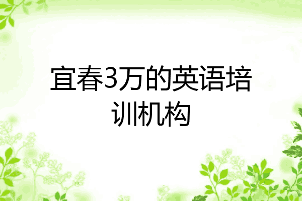 宜春3万的英语培训机构