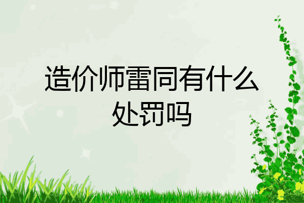 造价师雷同有什么处罚吗
