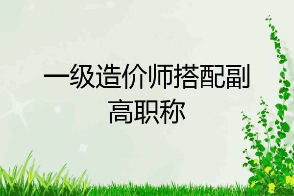 一级造价师搭配副高职称