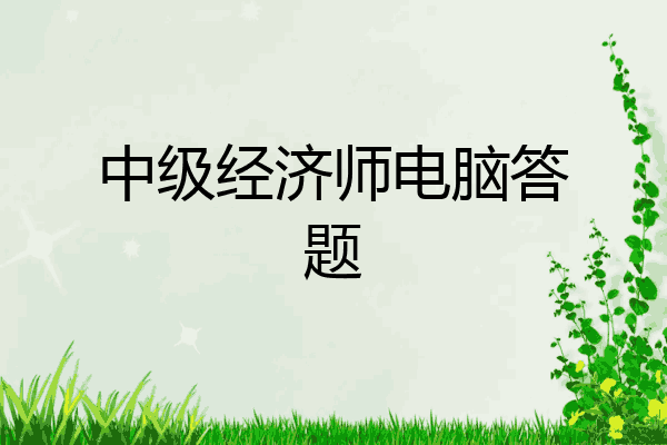 中级经济师电脑答题