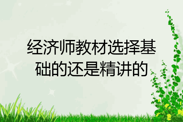 经济师教材选择基础的还是精讲的