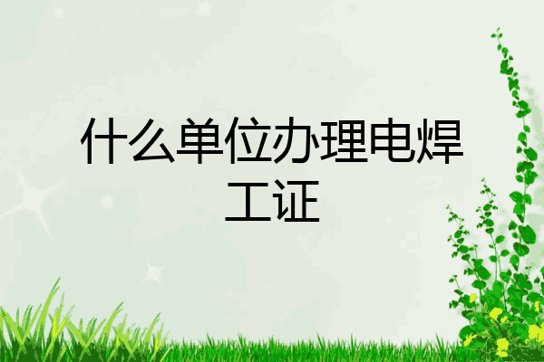 什么单位办理电焊工证