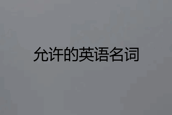 允许的英语名词