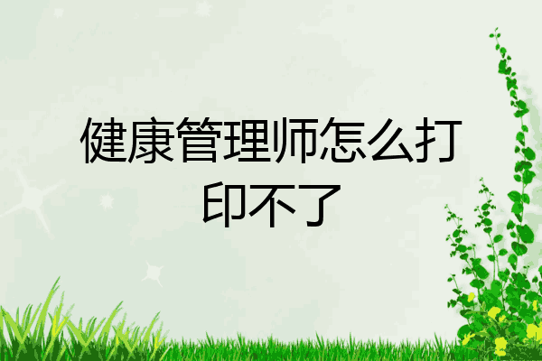 健康管理师怎么打印不了