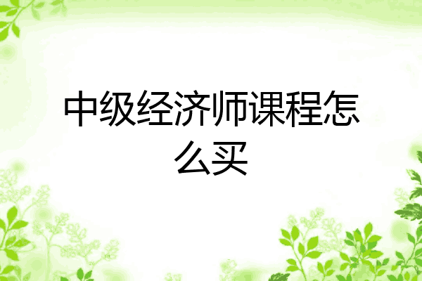 中级经济师课程怎么买
