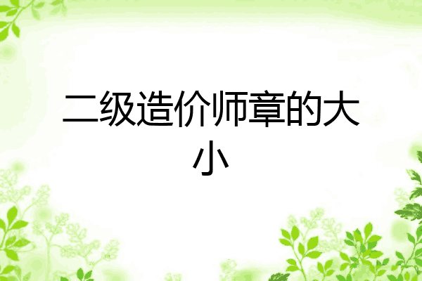 二级造价师章的大小