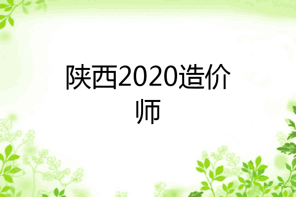 陕西2020造价师
