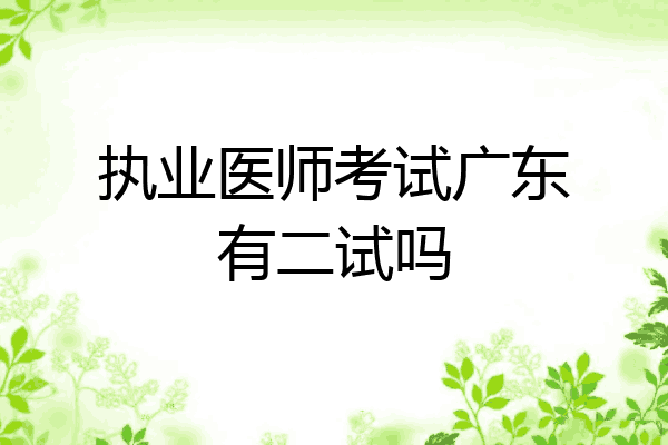 执业医师考试广东有二试吗