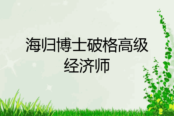 海归博士破格高级经济师