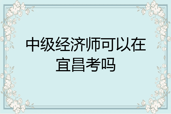 中级经济师可以在宜昌考吗