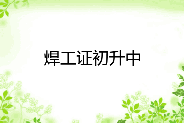 焊工证初升中