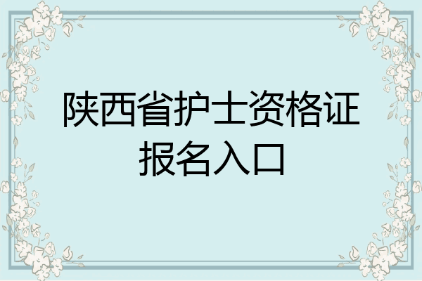 陕西省护士资格证报名入口