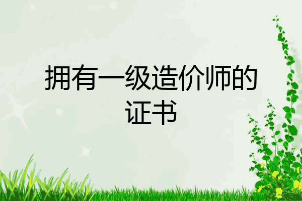 拥有一级造价师的证书