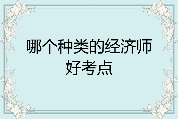 哪个种类的经济师好考点