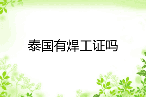 泰国有焊工证吗