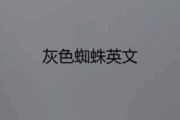 灰色蜘蛛英文