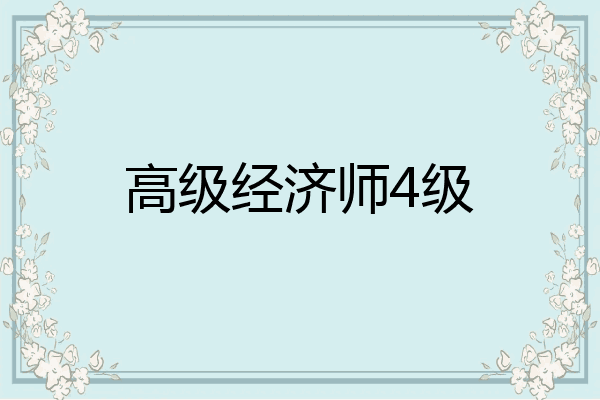 高级经济师4级