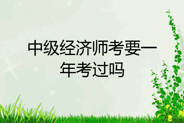 中级经济师考要一年考过吗