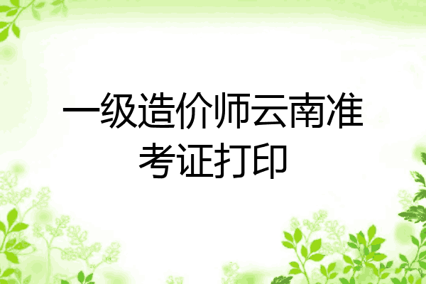 一级造价师云南准考证打印