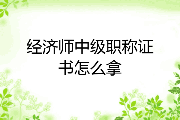 经济师中级职称证书怎么拿