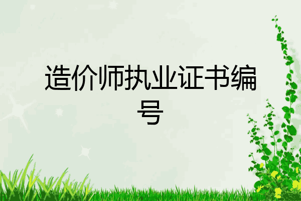 造价师执业证书编号