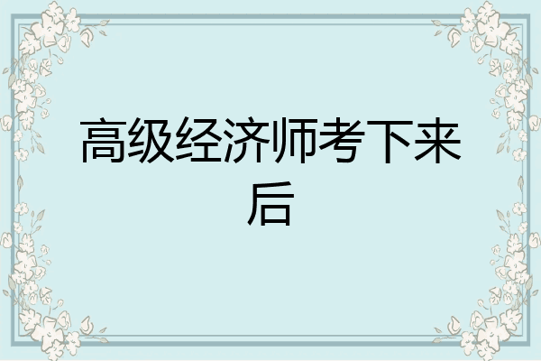 高级经济师考下来后