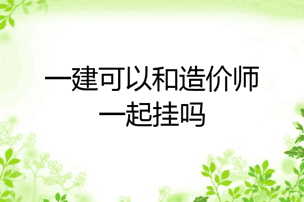 一建可以和造价师一起挂吗