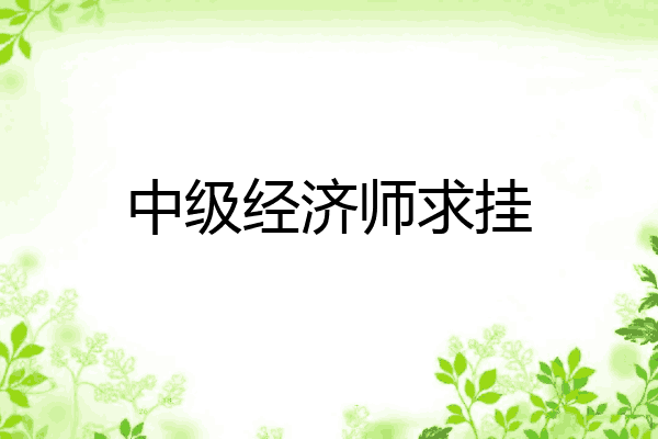 中级经济师求挂