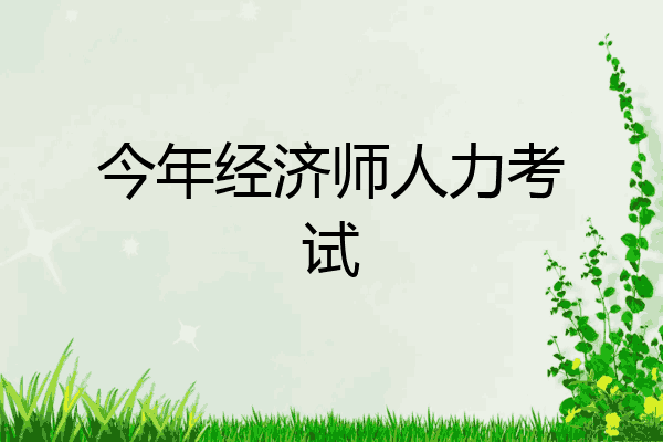 今年经济师人力考试