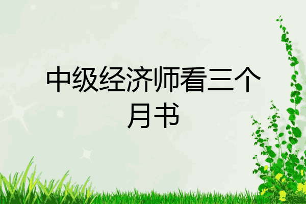 中级经济师看三个月书