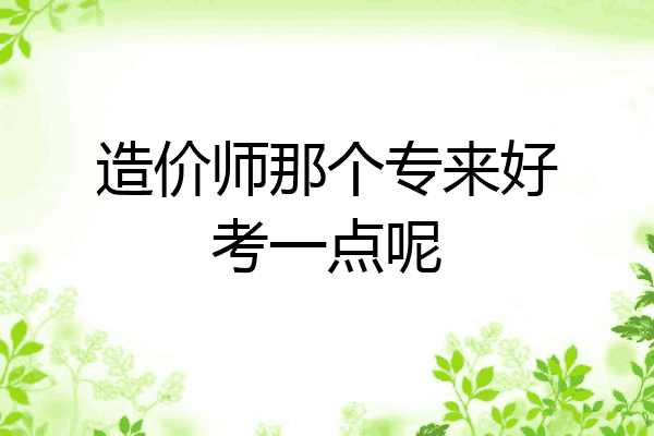 造价师那个专来好考一点呢