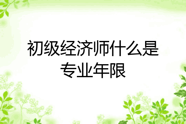 初级经济师什么是专业年限