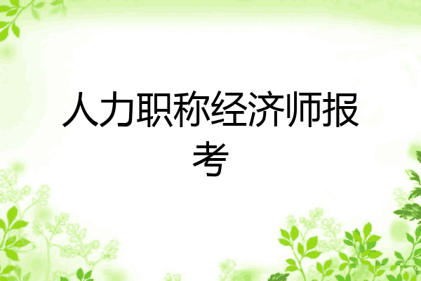 人力职称经济师报考
