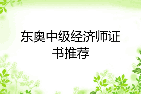东奥中级经济师证书推荐