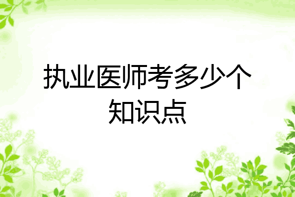 执业医师考多少个知识点