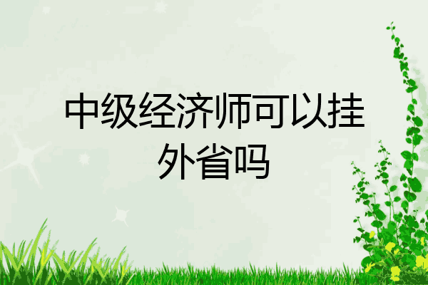 中级经济师可以挂外省吗