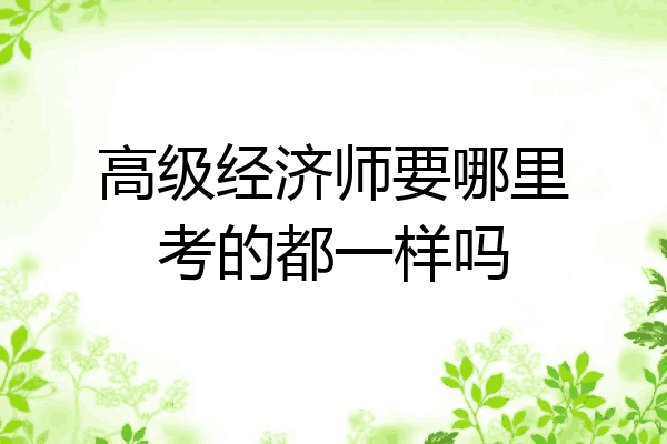 高级经济师要哪里考的都一样吗