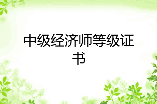中级经济师等级证书