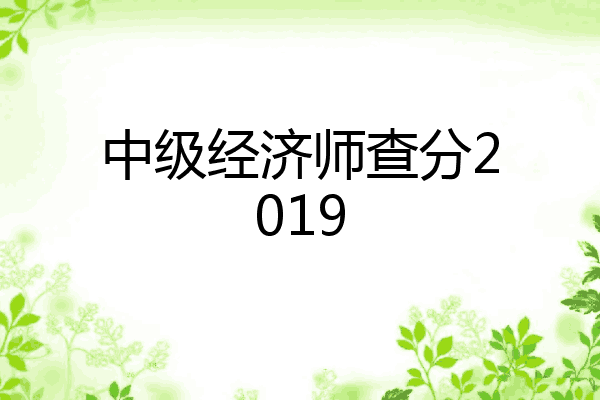 中级经济师查分2019