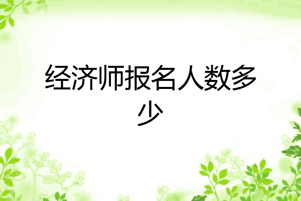 经济师报名人数多少