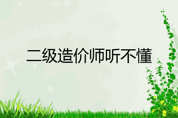 二级造价师听不懂